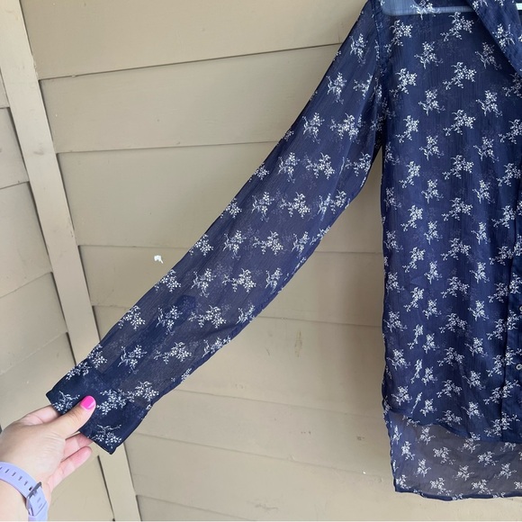 Denim & Supply Ralph Lauren RL Boyfriend Sheer Floral Button Down Shirt Size XS - Picture 2 of 5